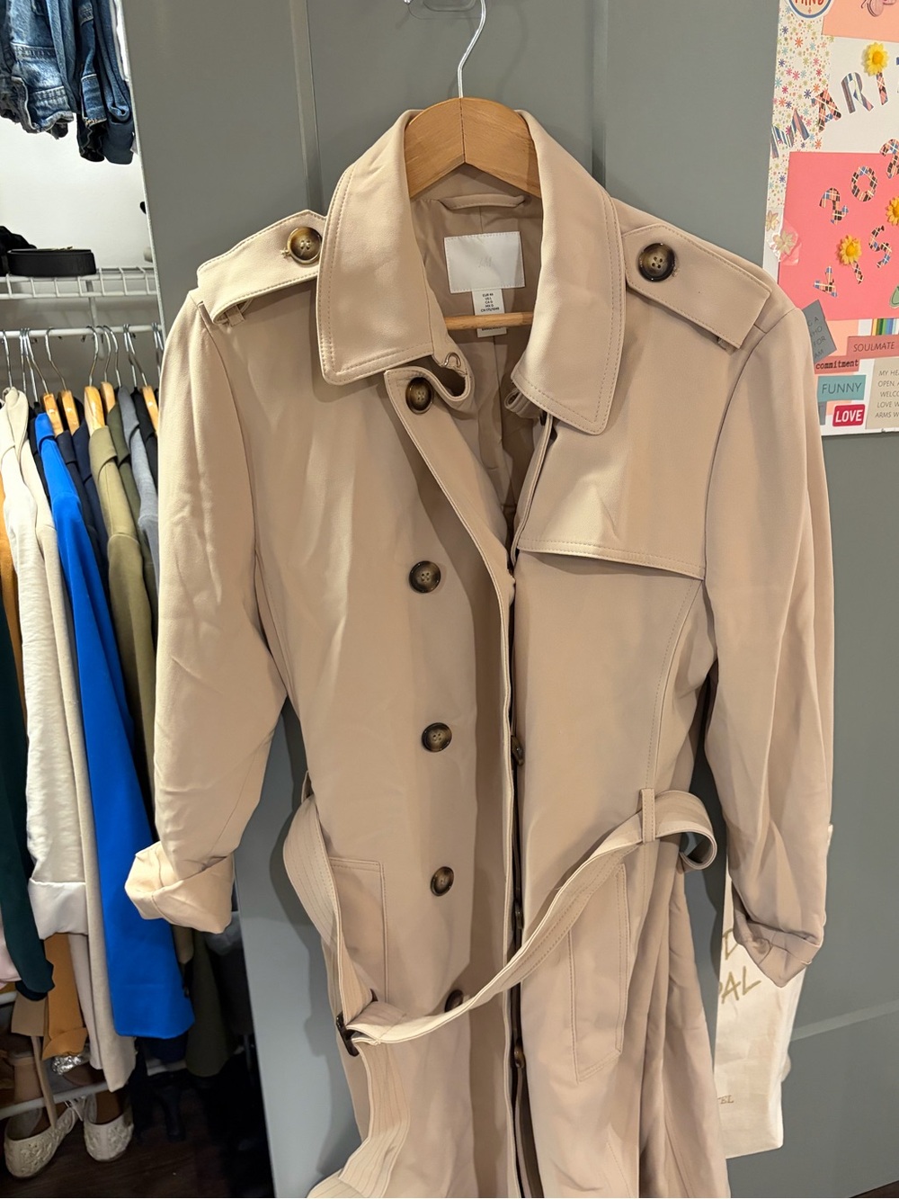H&M Beige Trench Coat with Belt